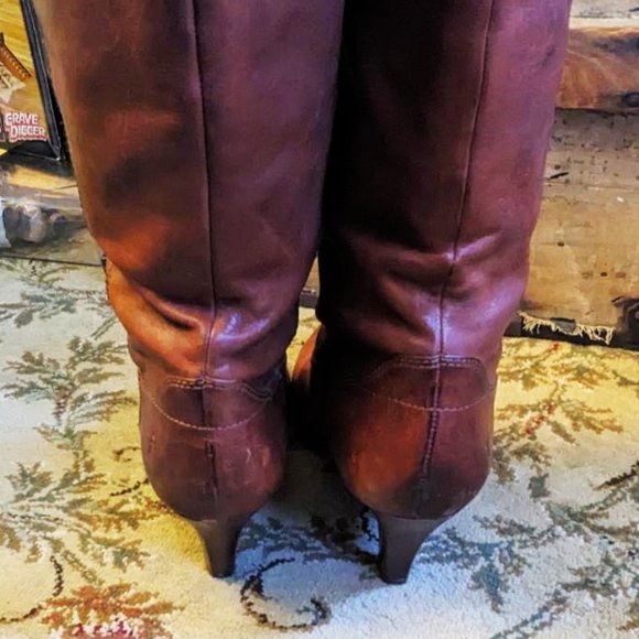 Frye Dannika Campus Knee High Brown Leather Boots, Women's 9.5M F2370/F10. - Picture 3 of 7